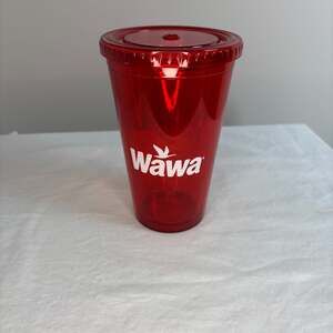 Wawa cup with screw on lid no straw red with white logo 6" x 3.75"